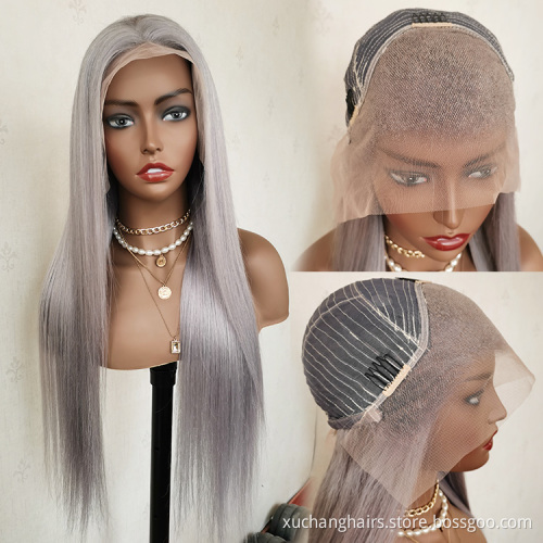 New Arrival Raw Indian Hair Colored Bob Wigs Short Frontal Lace Grey Wigs Human Hair Lace Front Straight Wig For Black Women